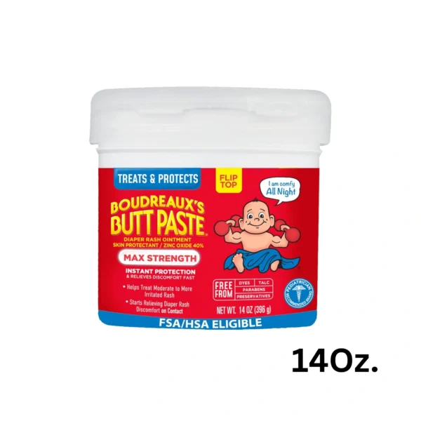 Boudreaux's Butt Paste Diaper Rash Ointment Contains 40% Zinc Oxide