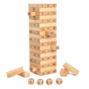 Lill Baby Number Wooden Tumbling Tower Stacking Blocks Game